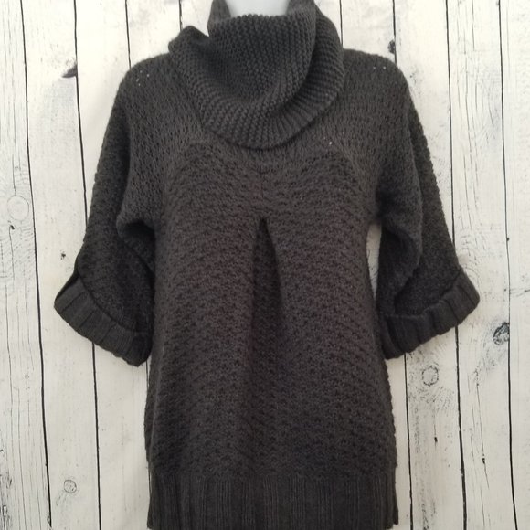 Dex Dark Grey Mock Turtle Neck Sweater - Picture 1 of 6